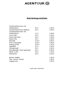 Getränkepreisliste - Schleswig