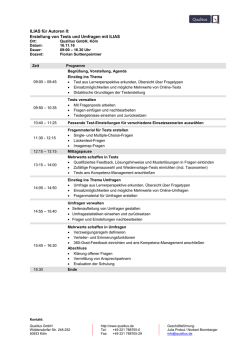 ILIAS f&uuml;r Autoren II: Erstellung von Tests und Umfragen