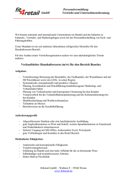 Verkaufsleiter Haushaltswaren (m/w) für den
