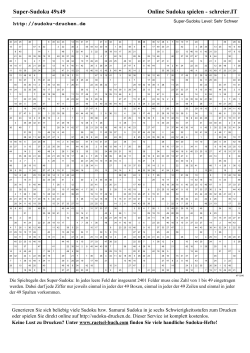 Super-Sudoku 49x49 Online Sudoku spielen