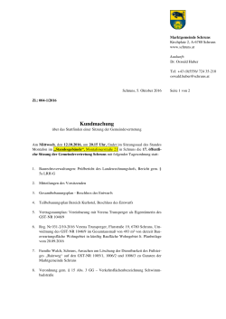 Kundmachung 17. Gemeindevertretungssitzung