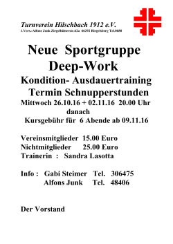 Deep-Work neue Sportgruppe - TV