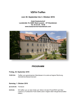 Einladung und Programm zum Treffen nach Bad Lausick