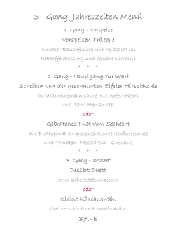 Jahreszeiten Men&uuml; - Restaurant Freudenreich