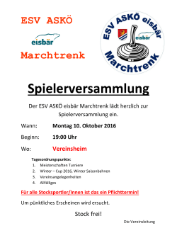 Spielerversammlung - Stocksport Marchtrenk