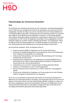 S. 1 / 4 HSD Patentstrategie der Hochschule Düsseldorf