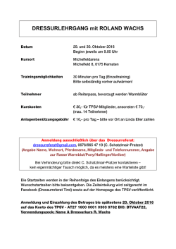 DRESSURLEHRGANG mit ROLAND WACHS