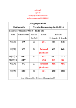 Jahrgangsstufe EF Mathematik Termin: Donnerstag. 06.10.2016