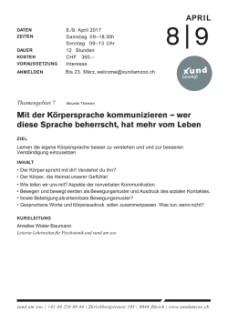 I Zur Ausschreibung - Lehrinstitut f&uuml;r Psychotonik