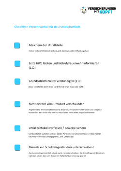 Checkliste Verkehrsunfall