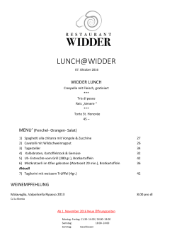 LUNCH@WIDDER - Restaurant Widder Zug
