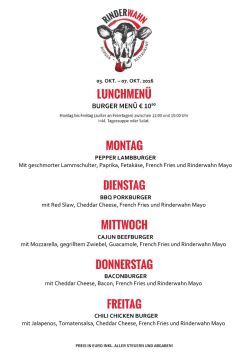 Lunchmenü - Rinderwahn