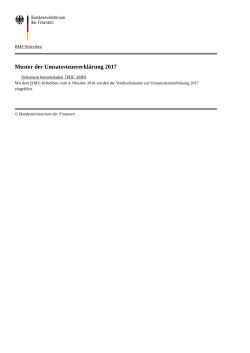 Bundesfinanzministerium - Muster der Umsatzsteuererklärung 2017
