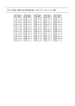 平成28年度第一種電気工事士筆記試験の解答（平成28年10月2日（日