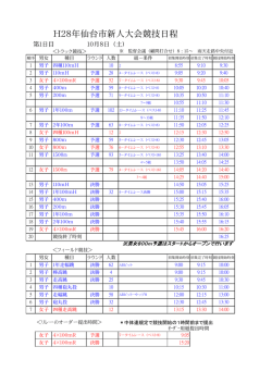 H28年仙台市新人大会競技日程