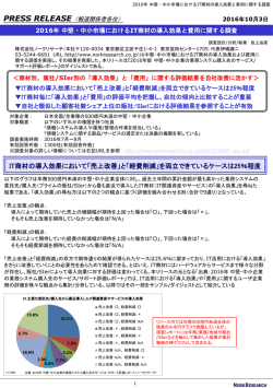 IT商材の導入効果と費用に関する調査