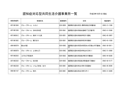 認知症対応型共同生活介護事業所一覧