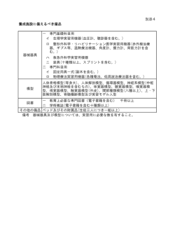 別添4 養成施設に備えるべき備品 一 専門基礎科目用 イ 生理学実習用