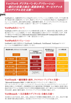 VeriPark デジタルバンキングソリューション ～銀行の営業力強化