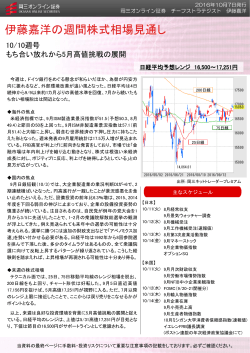 伊藤嘉洋の週間株式相場見通し