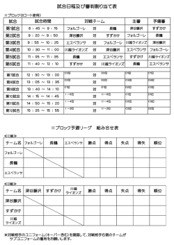 試合日程及び審判割り当て表