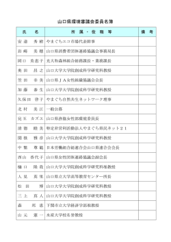 山口県環境審議会委員名簿