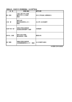 審議会名：大阪府河川整備審議会 治水専門部会