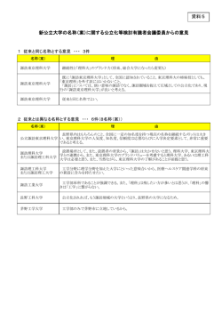 新公立大学の名称（案）に関する公立化等検討有識者会議委員