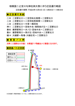 相模国二之宮川勾神社例大祭に伴う迂回運行略図