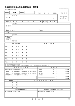 平成28年度埼玉大学職員採用試験 履歴書