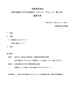 消費者委員会 成年年齢引下げ対応検討ワーキング・グループ（第2回