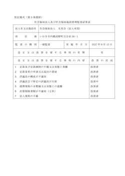 別記様式（第3条関係） 社会福祉法人及び社会福祉施設指導