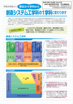 創造システム工学科の1学科に変わります