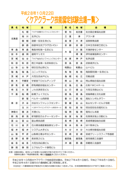 試験会場一覧 - 日本医療教育財団