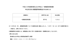 平成28年度愛知県公立大学法人一般職員採用試験 申込状況及び書類