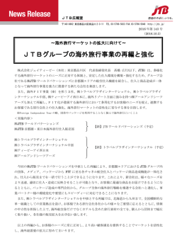 JTBグループの海外旅行事業の再編と強化（PDF：255KB）