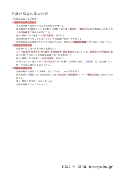 H28.7.19 SUGI http://syoubou.jp/ 危険物施設の保安制度