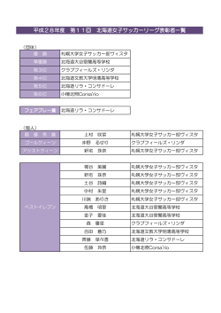 表彰者一覧 - 北海道サッカー協会