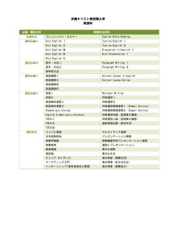 英語科 - 沖縄キリスト教学院大学・沖縄キリスト教短期大学