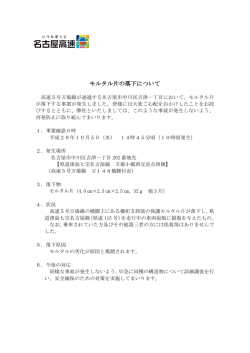 モルタル片の落下について