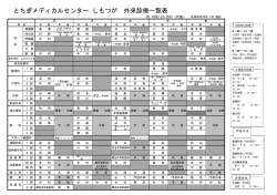 H28年10月しもつが外来診療表