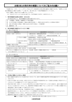 取引時の確認にご協力ください