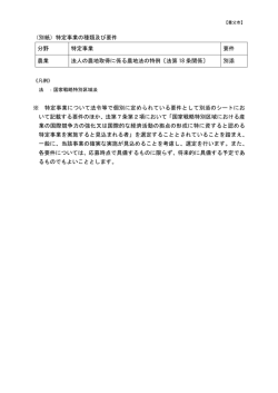 （別紙）特定事業の種類及び要件（PDF形式：57KB）