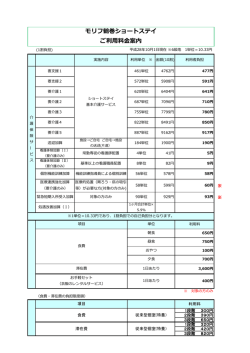 モリフ鶴巻ショートステイ ご利用料金案内
