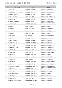 松阪市 入札（見積）参加資格者一覧 【市内業者】 平成28年10月1日時点