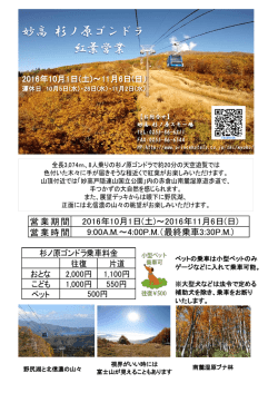 妙高 杉ノ原ゴンドラ 紅葉営業