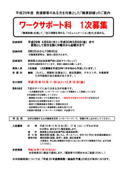 平成29年度 発達障害のある方を対象とした「職業