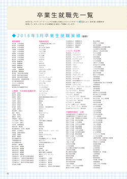 卒業生就職先一覧