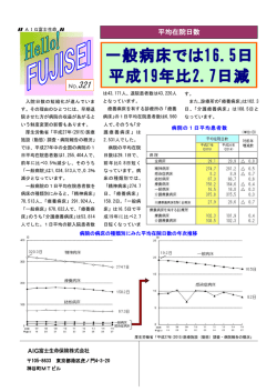 一般病床では16.5日 平成19年比2.7日減