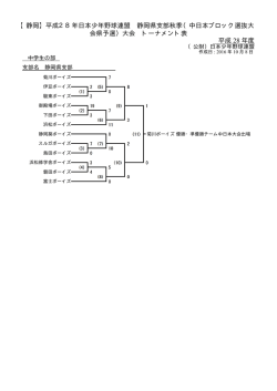 【静岡】平成28年日本少年野球連盟 静岡県支部秋季（中日本ブロック